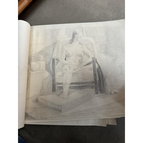 816 - A quantity of framed pencil drawing drafts of still life nudes