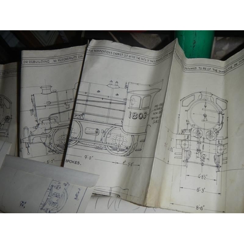 434 - A large collection of steam locomotive plans.