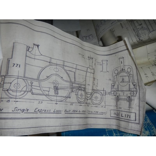 434 - A large collection of steam locomotive plans.