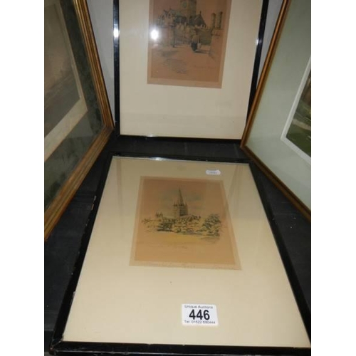 446 - Four assorted framed and glazed prints. COLLECT ONLY.