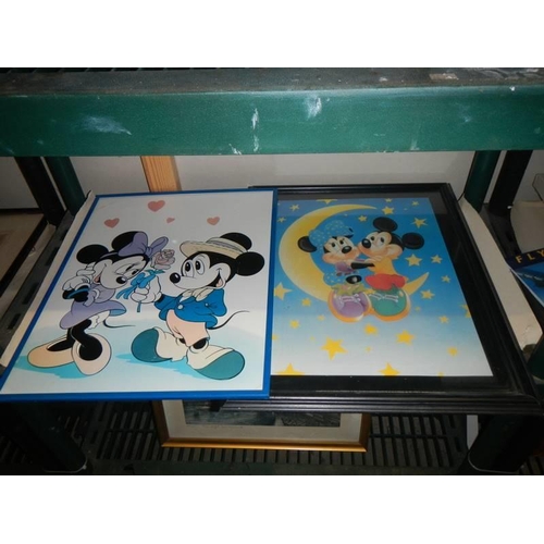 455 - Two Disney prints and a Winnie the Pooh print, COLLECT ONLY.