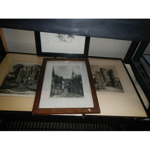 457 - Two shelves of prints including architectural, COLLECT ONLY.