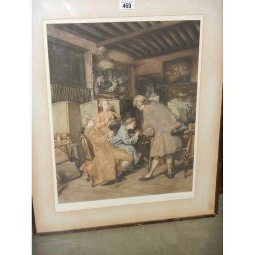 469 - A framed and glazed engraving of an art forger signed Albert Galian, COLLECT ONLY.