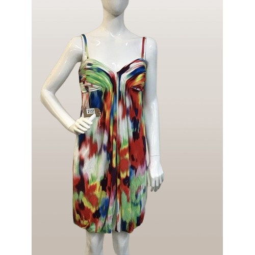 2137 - Ted Baker Rainbow dress with removable straps & elasticated bell hem