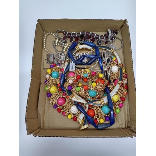 2150 - 3 necklaces with matching bracelets & other costume jewellery