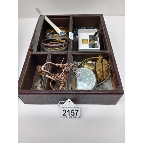 2157 - A quantity of costume jewellery & other miscellaneous items etc.