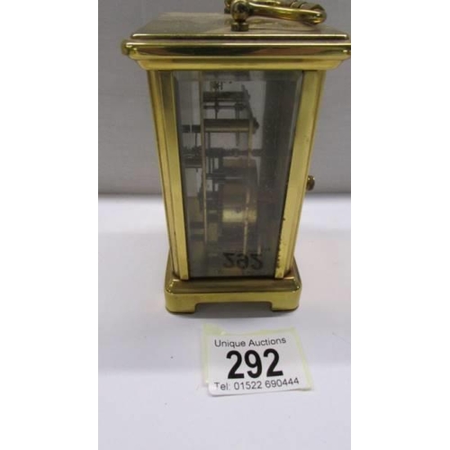 292 - A brass Bayard eight day carriage clock.