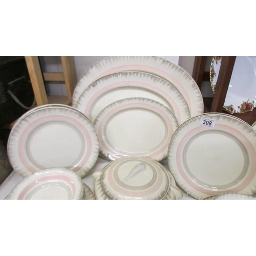 308 - Approximately 45 pieces of circa 1960's dinnerware including platters and tureens. COLLECT ONLY.