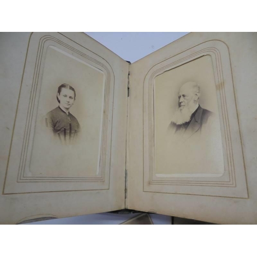 84 - A small Victorian photo album (spine needs repair) and loose photographs.