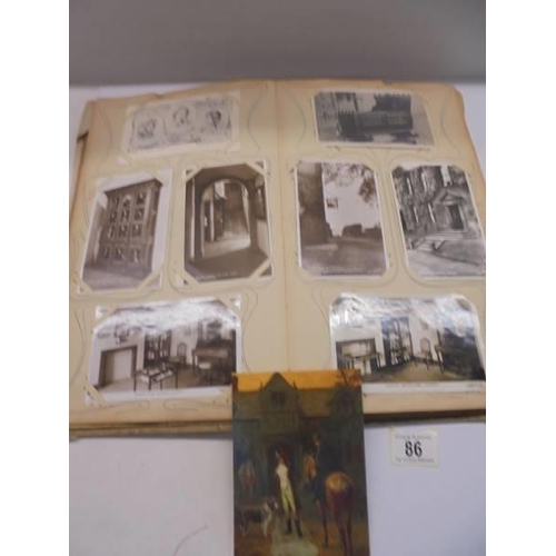 86 - An album of approximately 150 early 20C postcards and a scrap book mainly relating to the Bronte's.