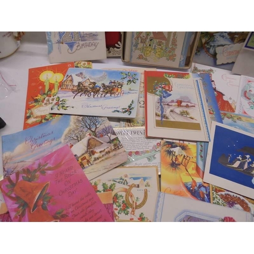 87 - A quantity of vintage greeting cards including Christmas and 21st Birthday.