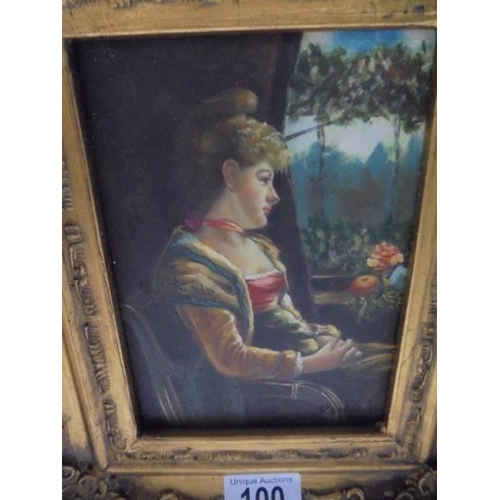 100 - A gilt framed study of a lady.