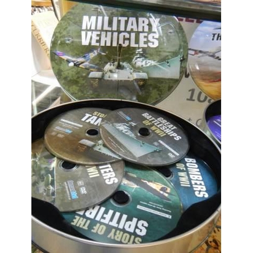 341 - Two sets of military DVD's - Military Vehicles and History of Flight.