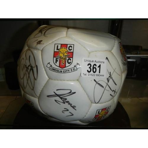 361 - An old signed Lincoln FC football.