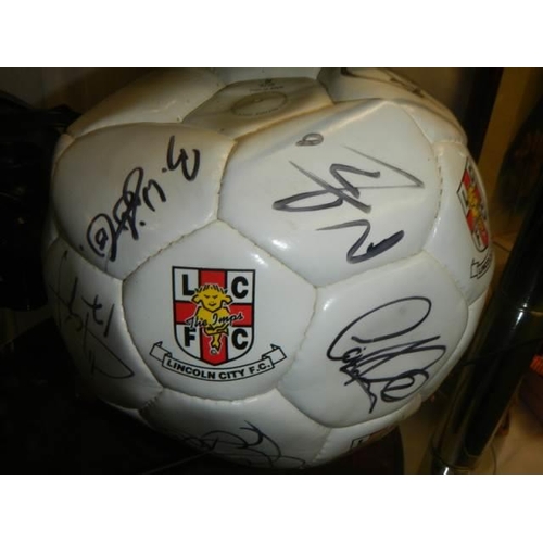 361 - An old signed Lincoln FC football.