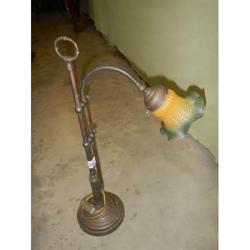 363 - A brass 'Swan Neck' reading lamp, COLLECT ONLY,