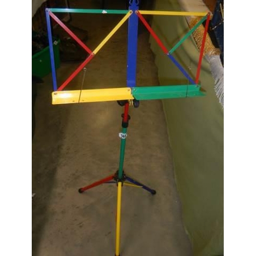 369 - A multi-coloured adjustable music stand.