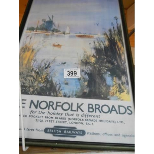 399 - An old Norfolk Broads advertising print, COLLECT ONLY.