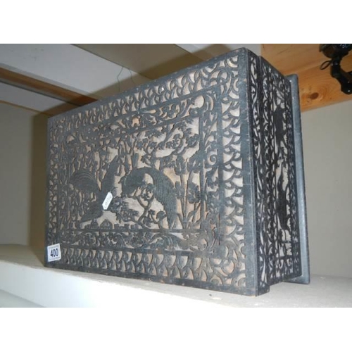 400 - A mid 20th century fretwork box.