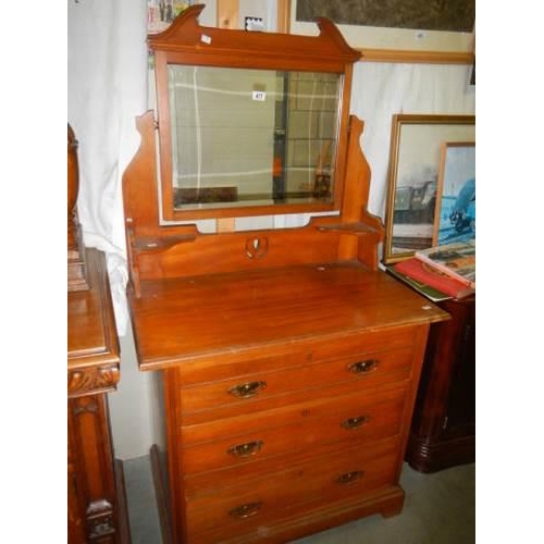 477 - A good Satin Walnut dressing table, COLLECT ONLY.