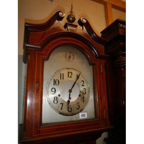 480 - A good early 20th century small sized Grandfather clock, COLLECT ONLY.