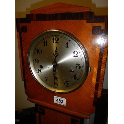 483 - An Art Deco Grandfather clock, COLLECT ONLY.