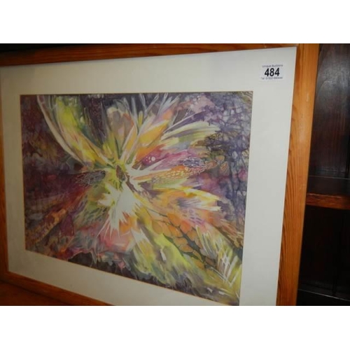 484 - A framed and glazed modern painting signed A W Wilson 2005. COLLECT ONLY.