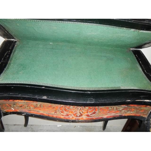 487 - An early Victorian bouille fold over games table in need of restoration, COLLECT ONLY.