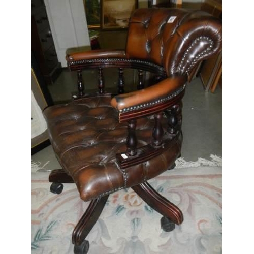 497 - A deep buttoned executive chair,. COLLECT ONLY.