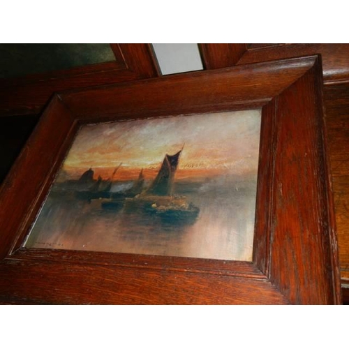 499 - A set of three oak framed nautical prints, COLLECT ONLY.