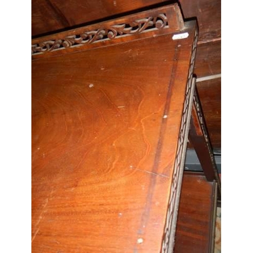 500 - A carved mahogany hall table with bottom shelf, COLLECT ONLY.