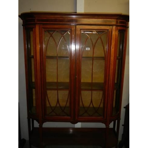 505 - A Victorian bow front display cabinet, COLLECT ONLY.