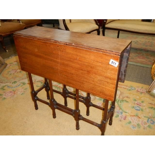 511 - A late Victorian mahogany eight leg drop leaf table, COLLECT ONLY.