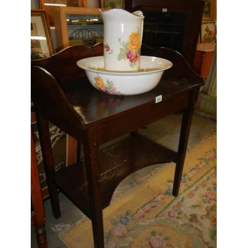 524 - An early 20th century wash stand complete with jug and basin set, COLLECT ONLY.