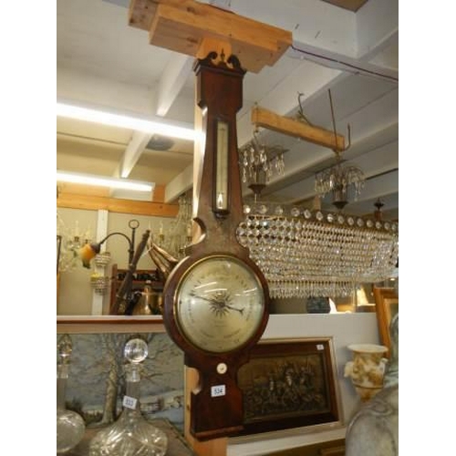 534 - A Victorian mahogany cased barometer, COLLECT ONLY.