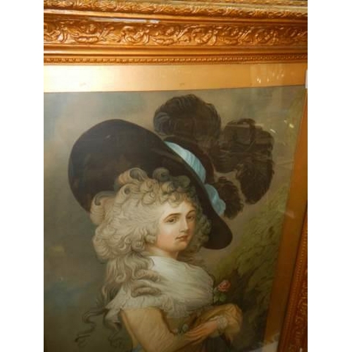 542 - A gilt framed engraving featuring an Edwardian lady, COLLECT ONLY.