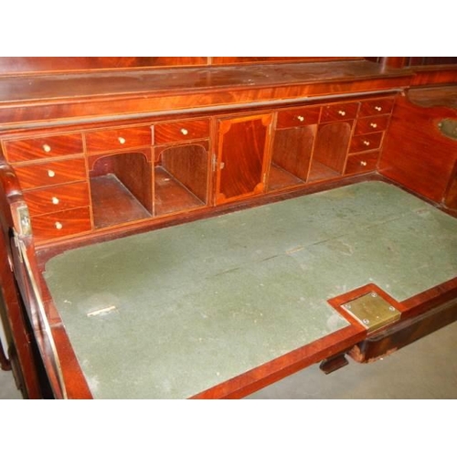 558 - A mid-Victorian mahogany secretaire bookcase, COLLECT ONLY.