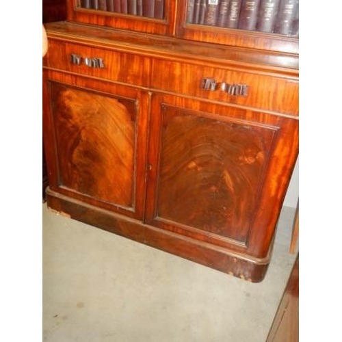 565 - A Victorian mahogany glazed top bookcase, COLLECT ONLY