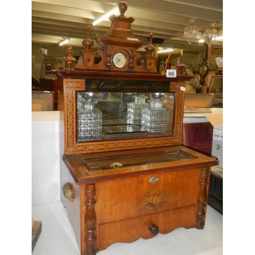 600 - The Victoria Commemorative Cabinet - A top quality Victorian music box incorporating drinks cabinet ... 