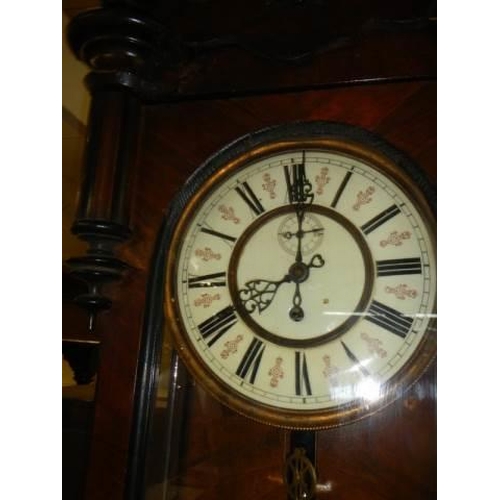 624 - A Gustav Becker single weight Vienna wall clock, COLLECT ONLY.