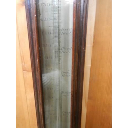 632 - A mid Victorian stick barometer. COLLECT ONLY.