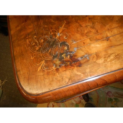 634 - A mid Victorian mahogany fold over games table, COLLECT ONLY.