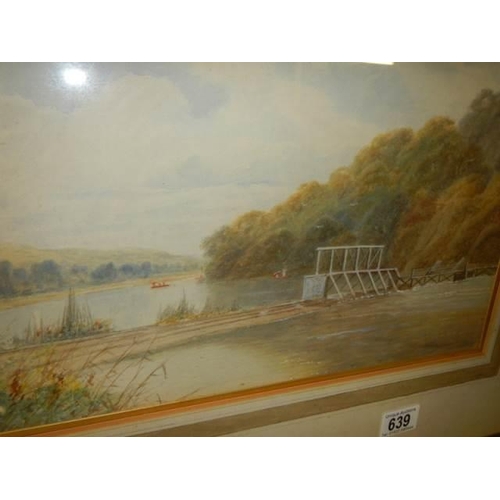 639 - A framed and glazed water-colour signed Allen. COLLECT ONLY.