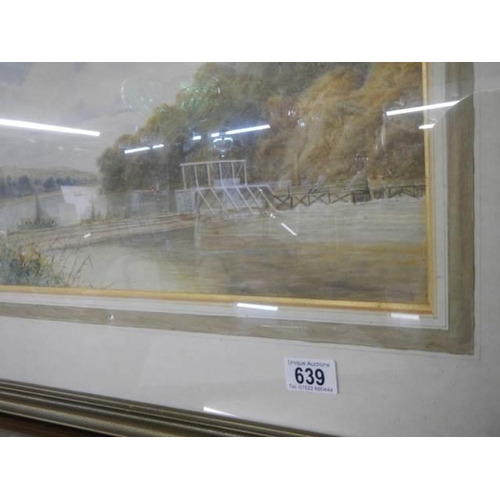 639 - A framed and glazed water-colour signed Allen. COLLECT ONLY.