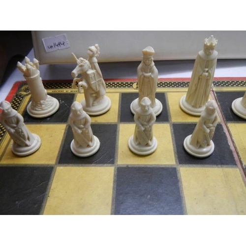 608 - A chess set complete with board.