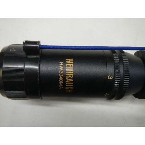 609 - A Weihrauch HW3940 matt finish rifle scope.