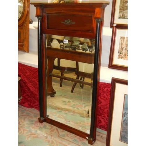 657 - A mahogany overmantel mirror, COLLECT ONLY.