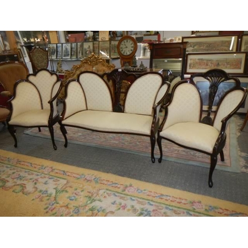 660 - A superb quality Edwardian three piece suite, COLLECT ONLY.