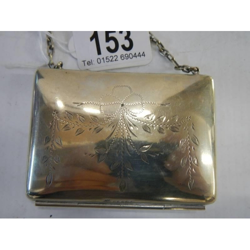 153 - An Edwardian silver plate ladies purse.