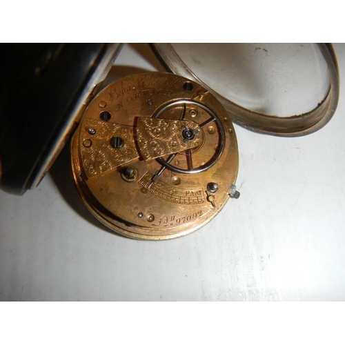 167 - A silver chain driven pocket watch (chain a/f)